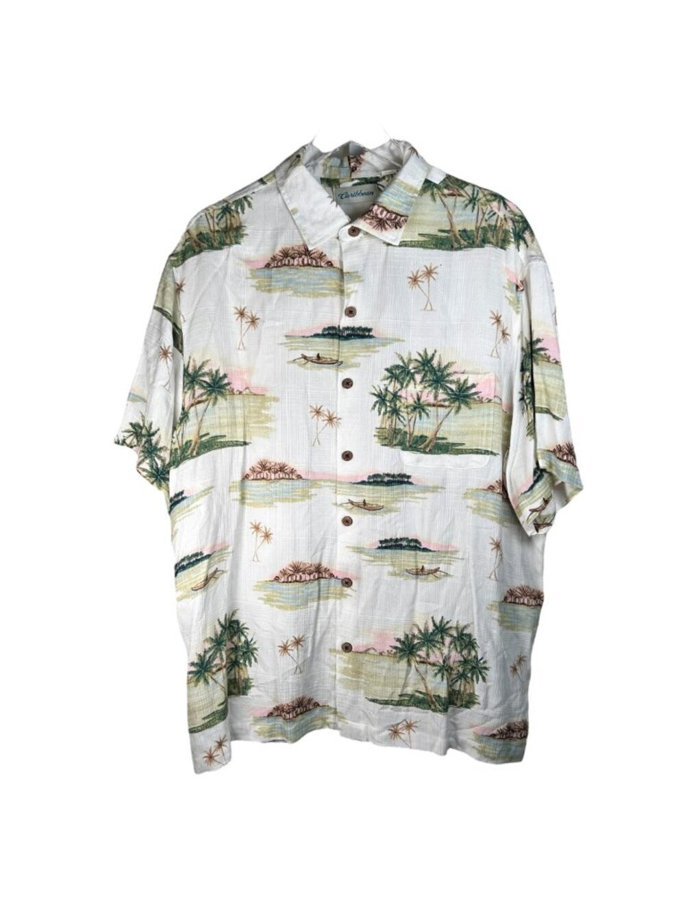 Caribbean XL Men Hawaiian Shirt Tropical Floral Cruise Coastal